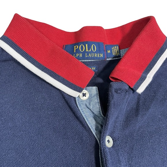 Polo Ralph Lauren Shirt Mens M Custom Slim Fit USA Flag Theme Patriotic Polo - Picture 4 of 11